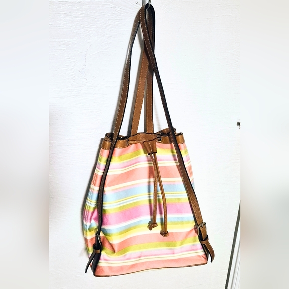 COACH: Striped Drawstring Backpack - Picture 2 of 9